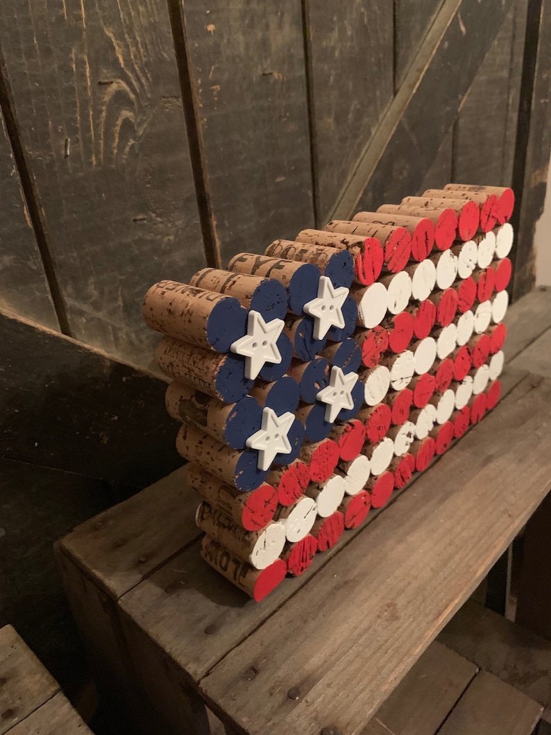 Wine Cork American Flag Centerpieces & Table Décor Kitchen Décor