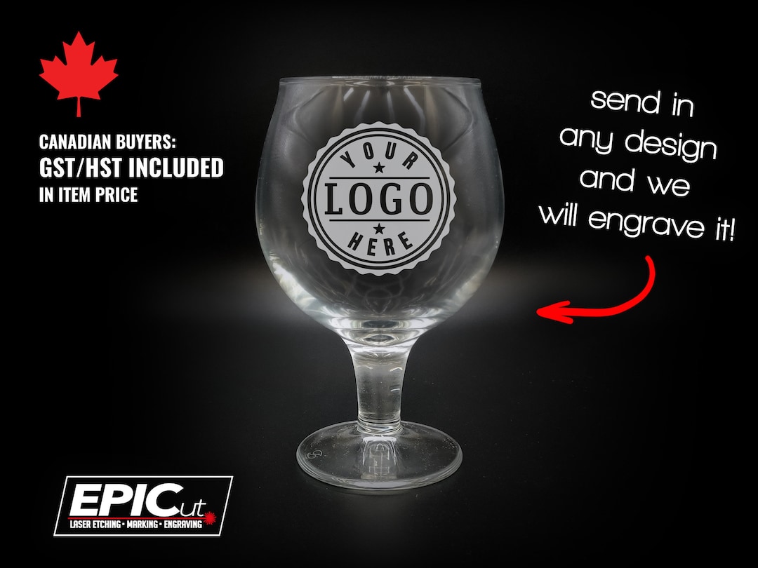 Custom 13 Oz Large Brandy Snifter Glass Etched Logo Glassware