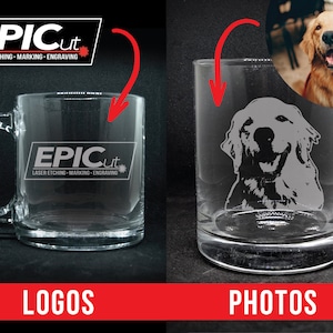Custom Engraved 16oz Tall Kitchen Glass - Etched Glassware / Personalized Logo Cup / Customized Milk Glass / Personalized Soda Glass image 3