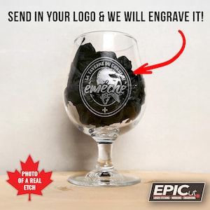 Custom Engraved Belgian Beer Glass: Personalized Logo Glassware