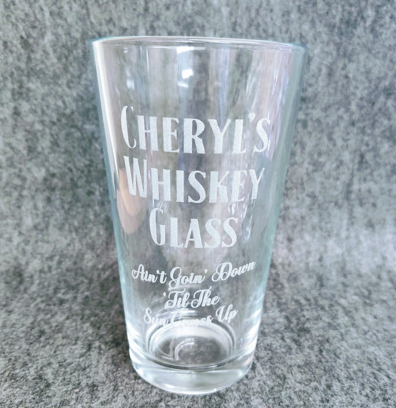 Custom Engraved 16oz Tall Kitchen Glass - Etched Glassware / Personalized Logo Cup / Customized Milk Glass / Personalized Soda Glass image 7