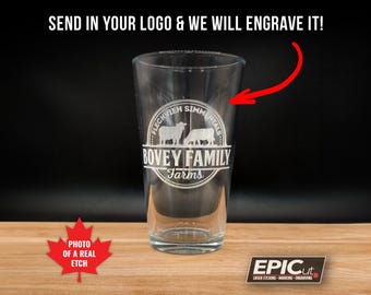 Custom Engraved 16oz Tall Glass – Personalized Logo, Restaurant Glassware