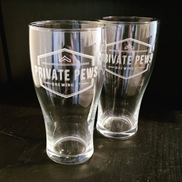 Custom Engraved Tulip Pint Glass Etched Glassware / Craft Beer Glass