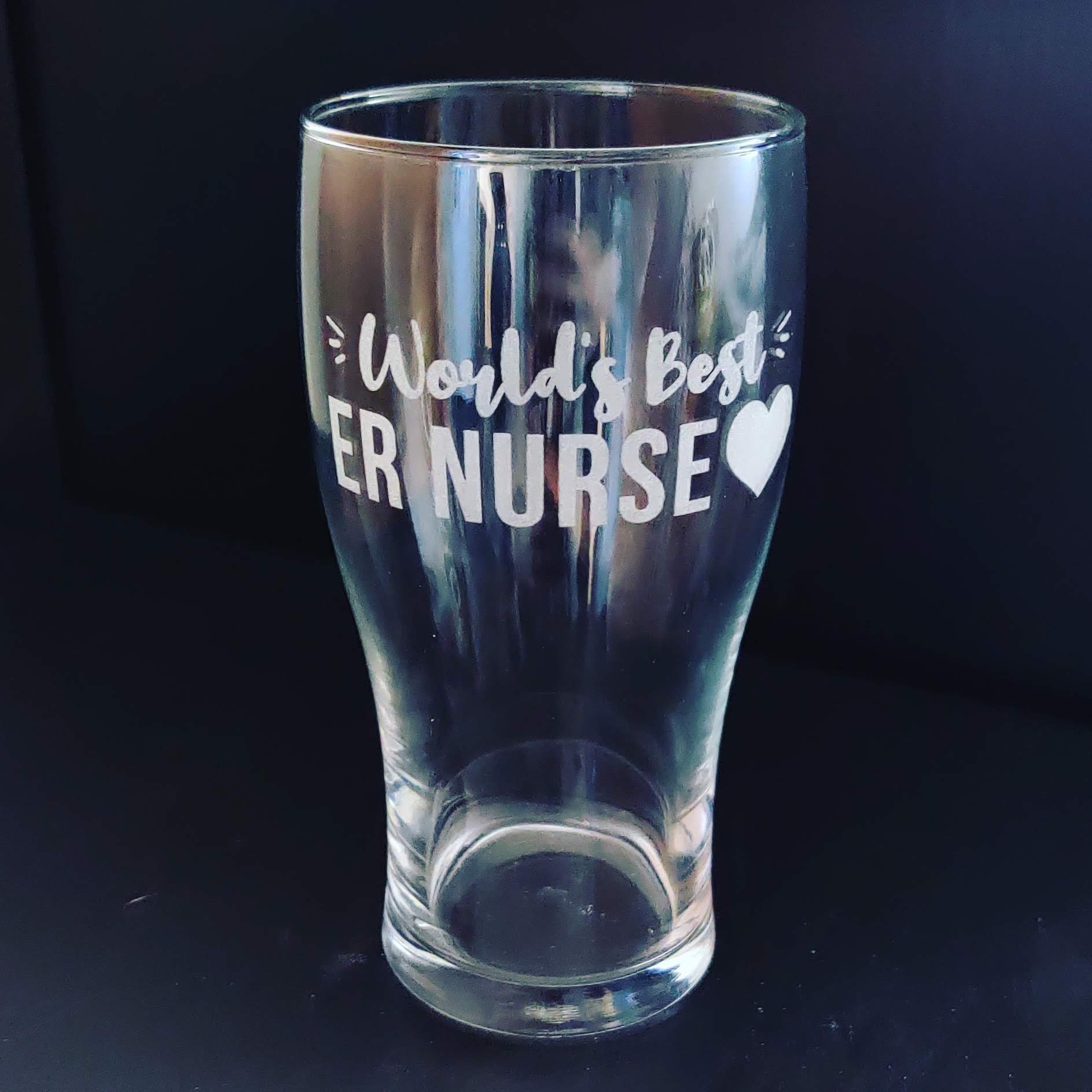 Custom Engraved Tulip Pint Glass Etched Glassware / Craft Beer Glass