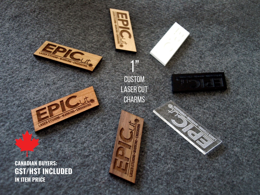 1 Inch Small Custom Laser Cut Charm Engraved Wood Etsy