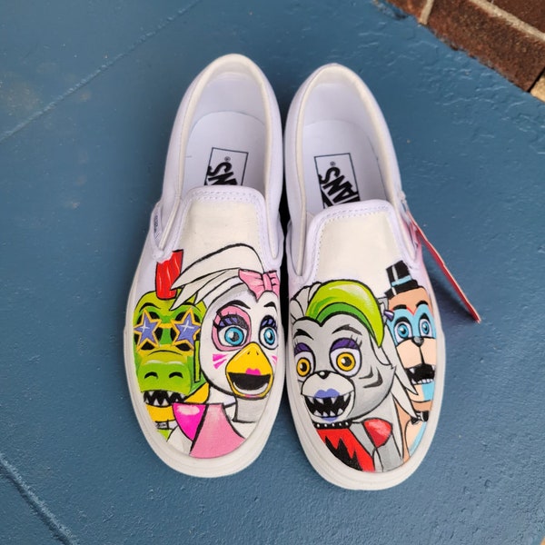 Custom Hand Painted Five Nights at Freddy's Glam Security Breach Shoes