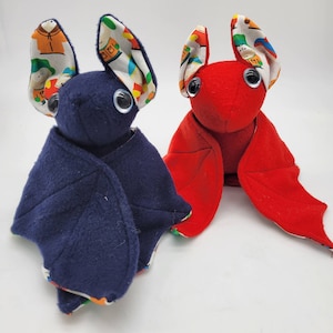 Red or Navy Southpark Bat Stuffed Animal, Collectible decorative bat plushie, Soft Toy
