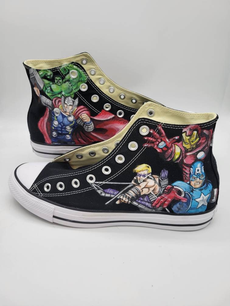 Marvel Avengers Custom Painted Shoes - Etsy