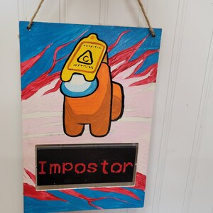 Among US hand painted wooden sign that spins