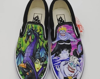 Custom Hand Painted Maleficent and Ursula shoes
