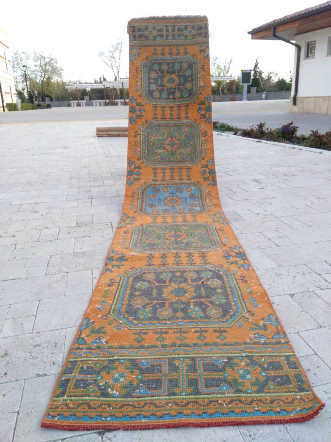 Handmade vintage copper color rug runner runner rug oushak Etsy