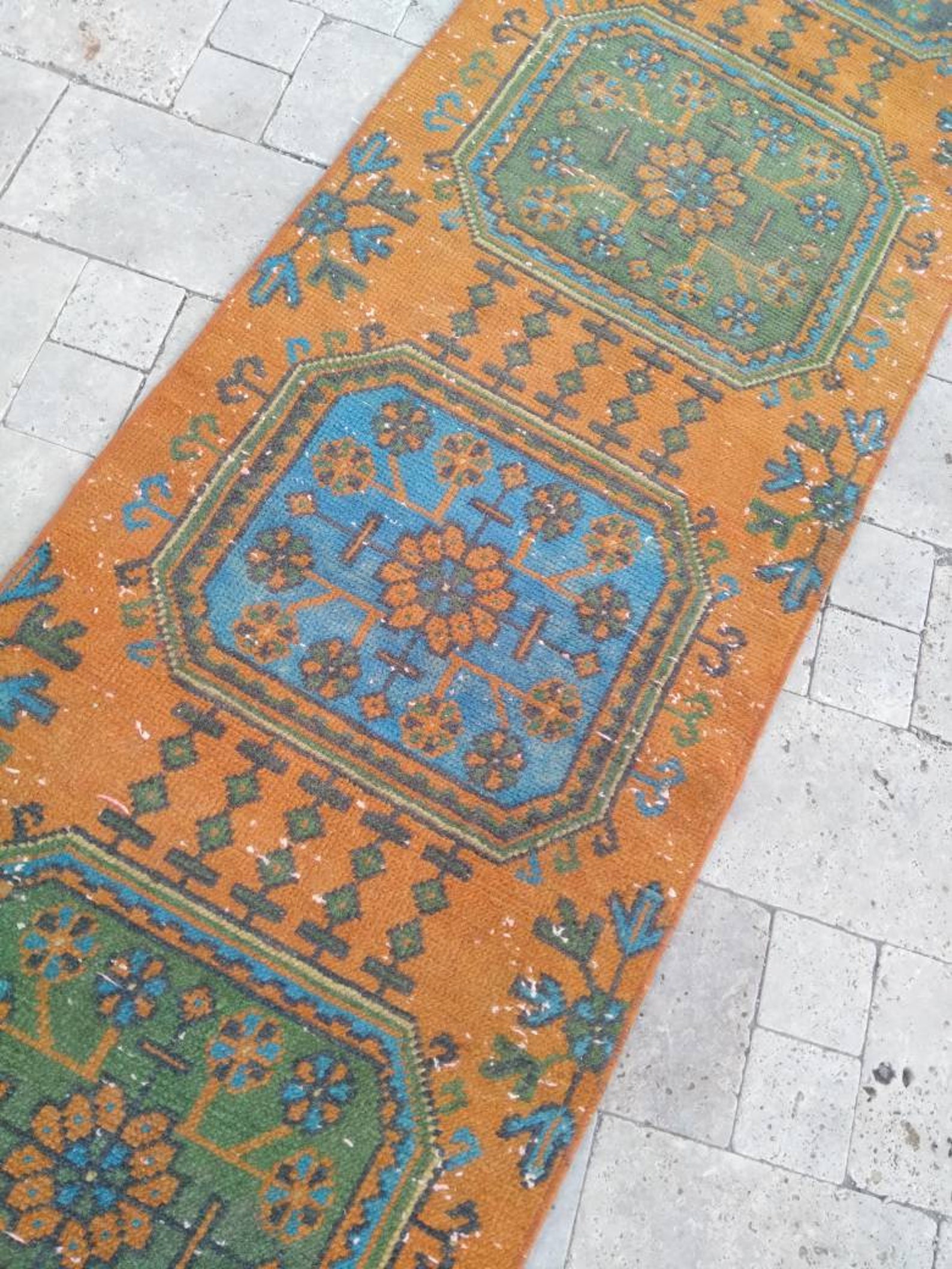 Handmade vintage copper color rug runner runner rug oushak Etsy