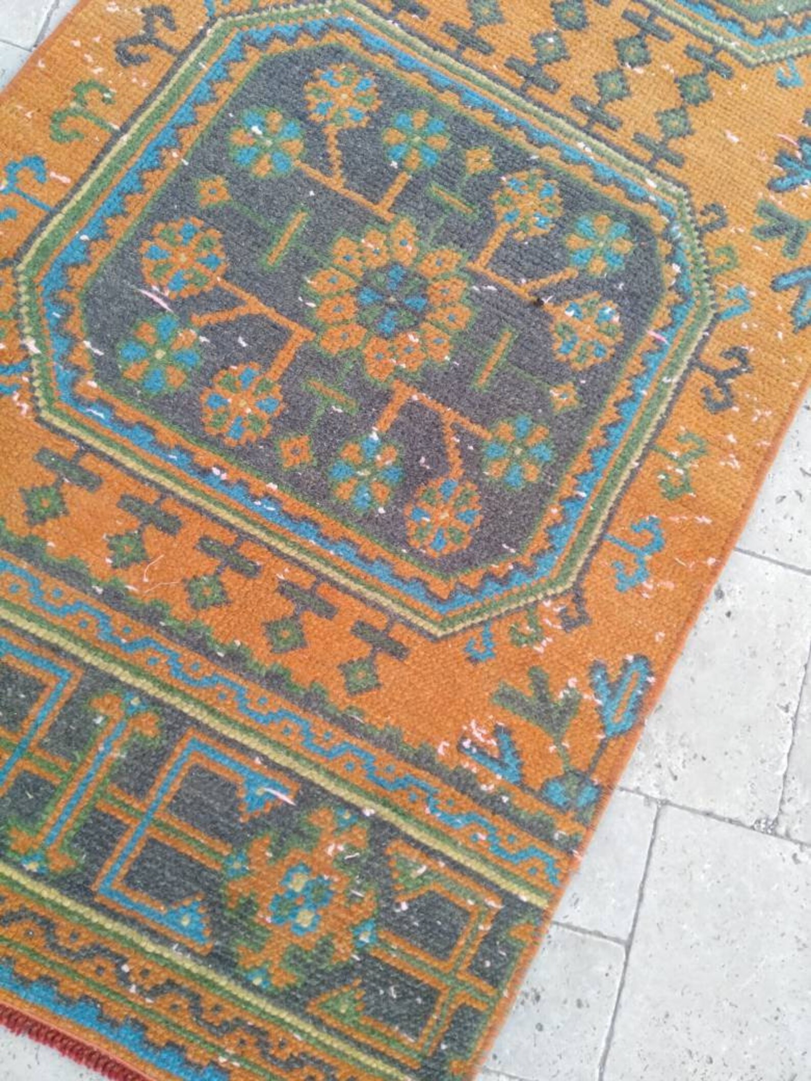 Handmade vintage copper color rug runner runner rug oushak Etsy