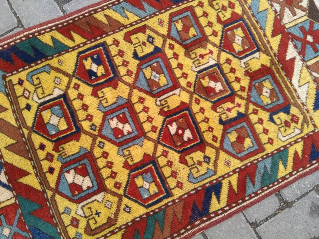 Vintage small rug handmade small rug turkish rug oushak Etsy