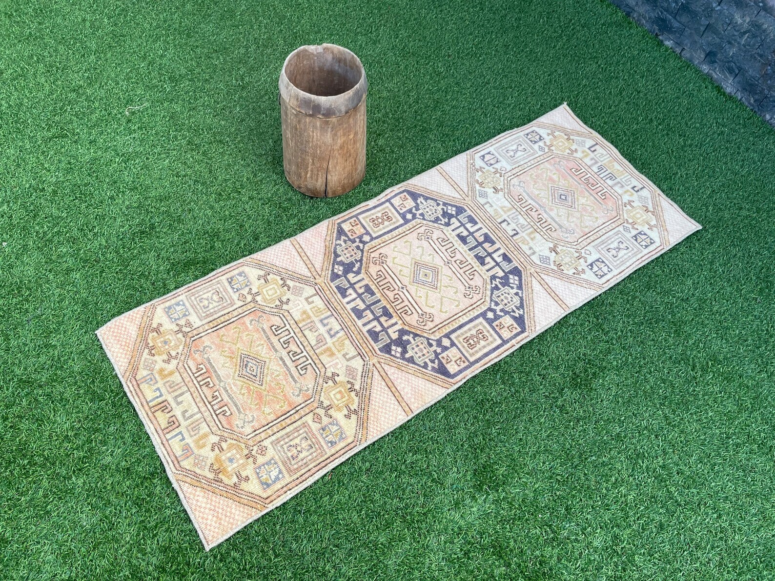 Vintage Rug Runner Vintage Hallway Rug Oushak Rug Turkish Etsy