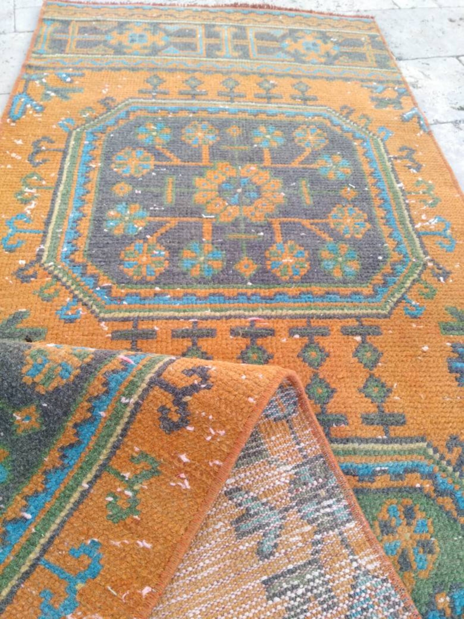 Handmade Vintage Copper Color Rug Runner Runner Rug Oushak Etsy