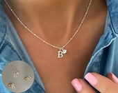 initial necklace with heart charm, letter necklace, monogram necklace, personalised jewellery, birthday gifts, HM INITIAL HEART-SN32
