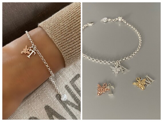 Sterling Silver Bee Charm Personalised 