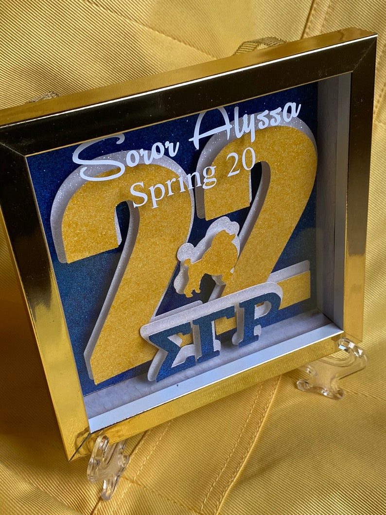 Personalized Sorority Shadow Box Line Gift Founders Etsy