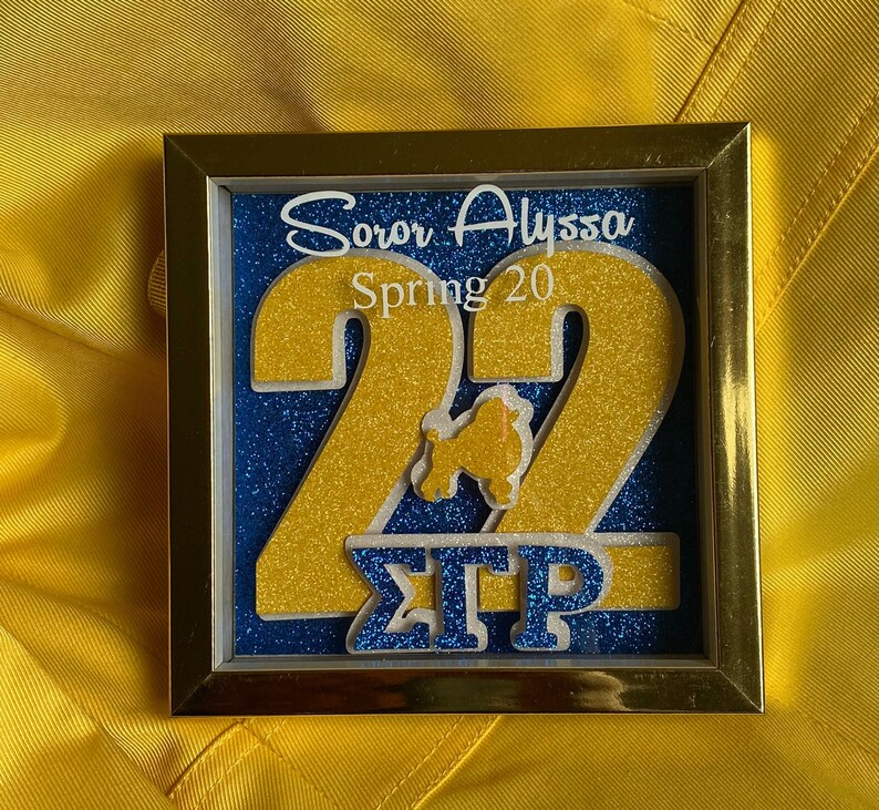 Personalized Sorority Shadow Box Line Gift Founders Etsy