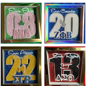 Personalized | Sorority | AKA | Delta | Zeta | Sigma | Shadow Box | Line Gift | Founders Day | Greek paraphernalia | Memento