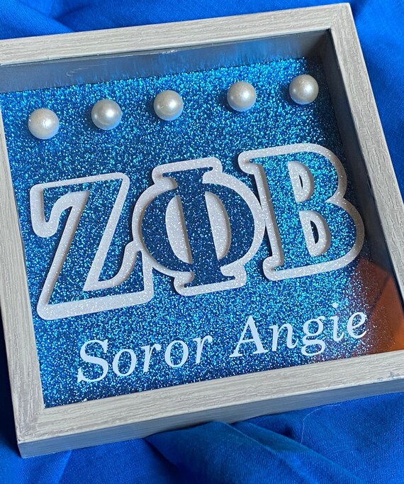 Zeta Phi Beta Sorority 5X5 Personalized Shadow Box Zeta Etsy