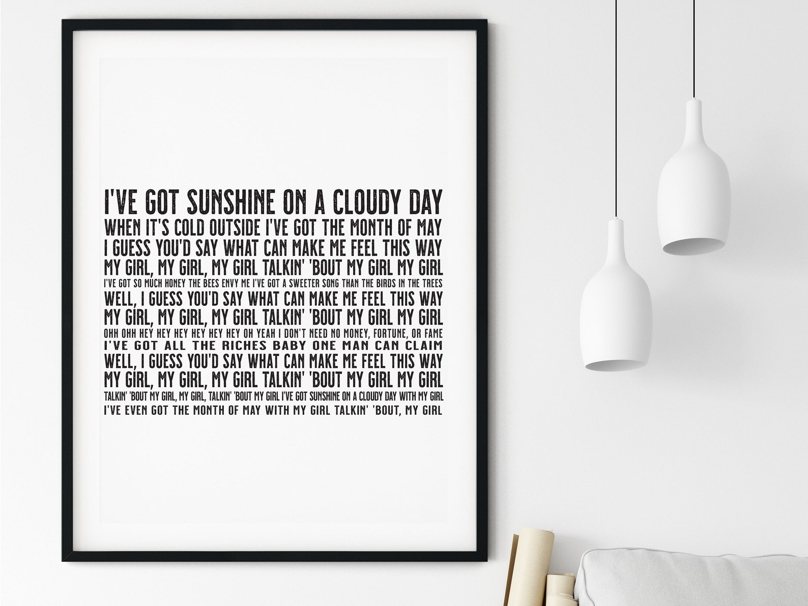The Temptations My Girl Song Lyrics Wall Art Printable | Etsy