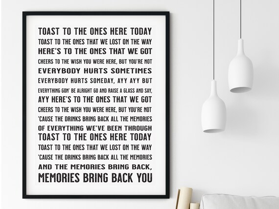 Memories Maroon 5 Song Lyric Printable Wall Art Etsy Ireland