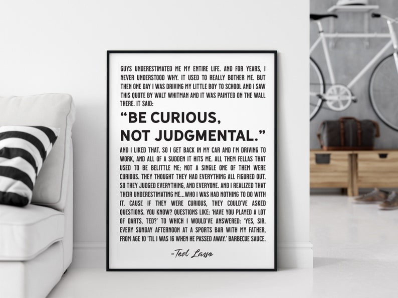 ted lasso poster quote print printable wall art digital etsy