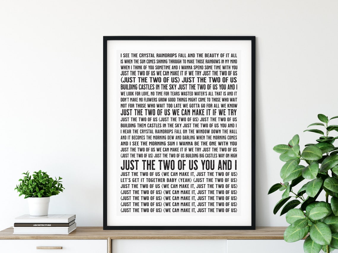 Bill Withers Wall Art Just The Two Of Us Song Lyrics Home | Etsy