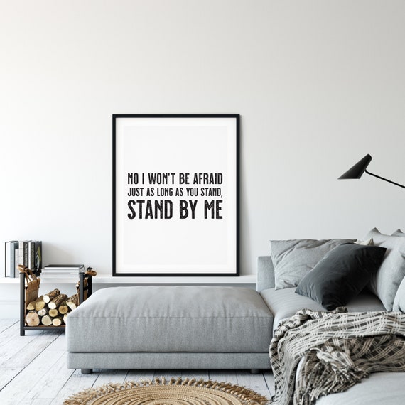 Achtsamkeit Geschenk Song Lyrics Wandkunst Stand By Me Song Lyrics Print Druckbare Kunst Posterdruck Sofortiger Digitaler Download