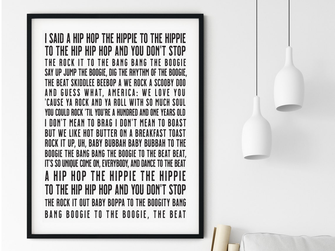 Rappers Delight Sugar Hill Gang Song Lyrics Wall Art 80s Etsy