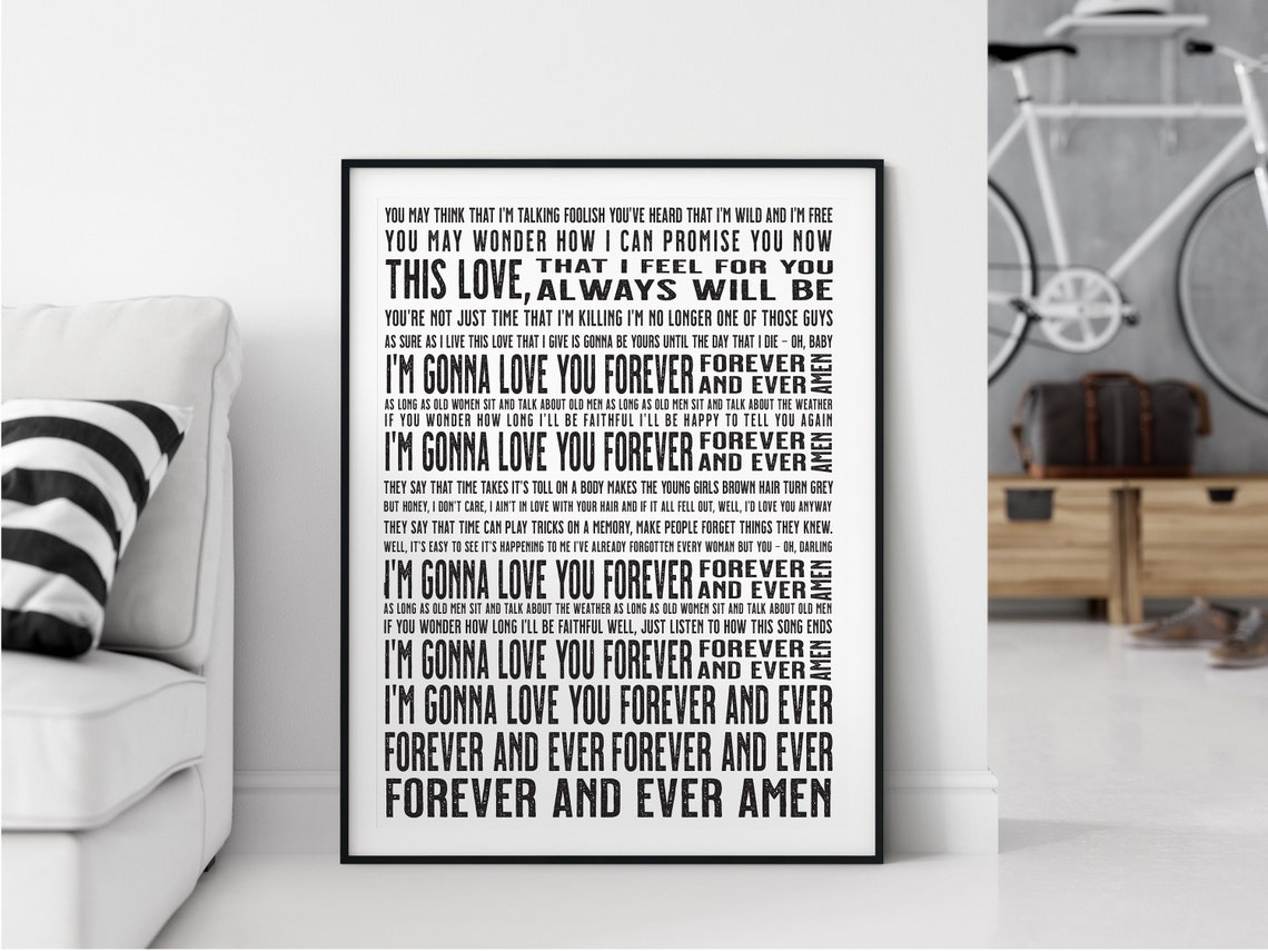 Randy Travis Forever and Ever Amen Song Lyrics Poster Song | Etsy