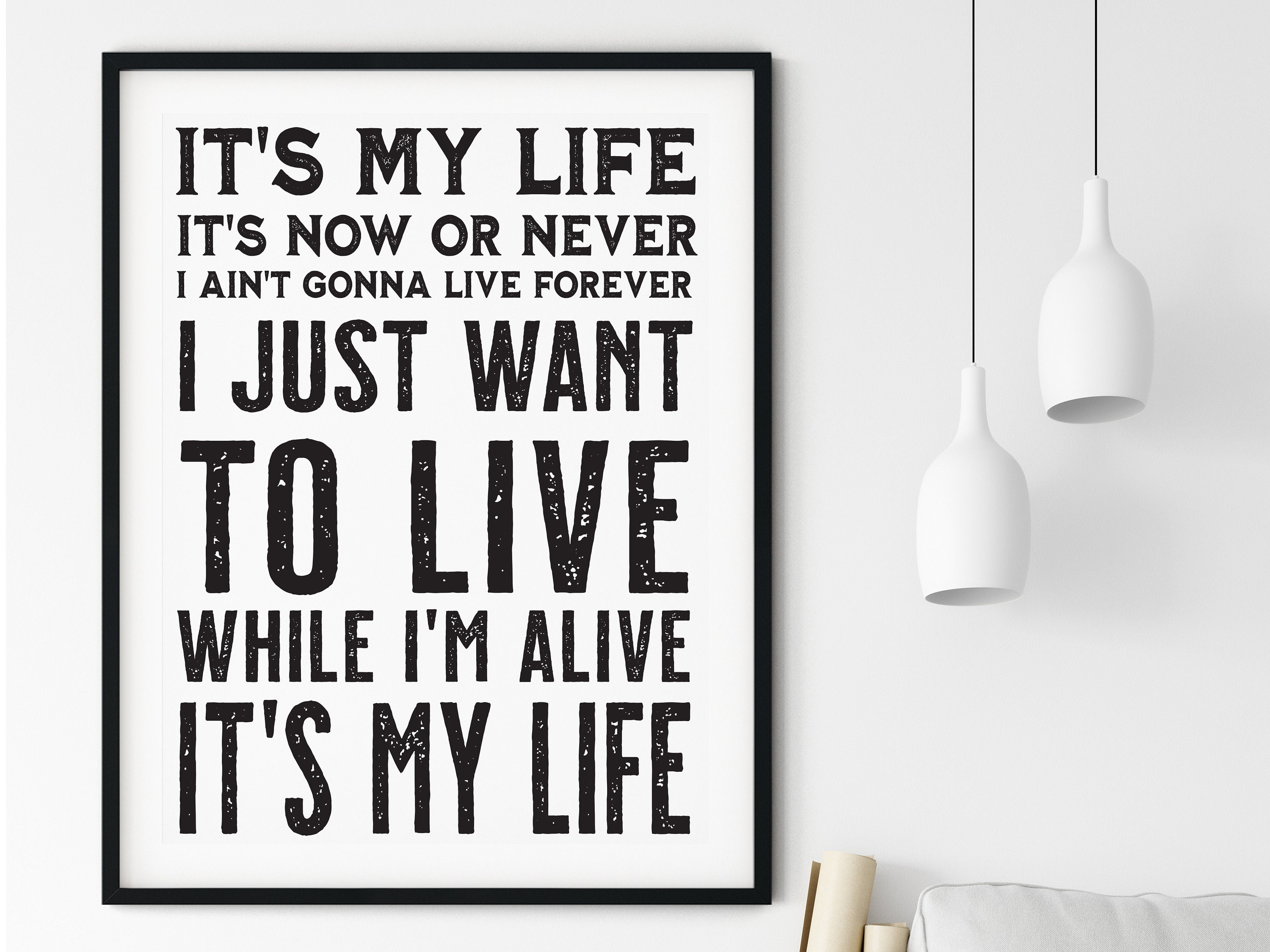 Bon Jovi It S My Life Poster Song Lyrics Wall Art Etsy