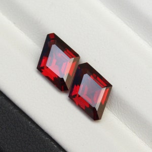 Red Garnet Mozambique Faceted Fancy Lozenge Cut Pair Gemstones - Loose Gemstones, Semi Precious Gemstones, CT 4.75, Red Stone For Earring