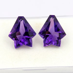 Amethyst Quartz Faceted Fancy Shape Pair Faceted - Loose Gemstones,Semi Precious Gemstones,16.50 CT 16.50x14.50x8MM,Purple Gems For Earrings