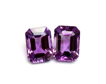 Amethyst Quartz Long Asscher Cut Faceted Gemstones - Loose Gemstones, Semi Precious Gemstones, Quartz Gemstones, 31.50 CT 17.50x13.30x10MM