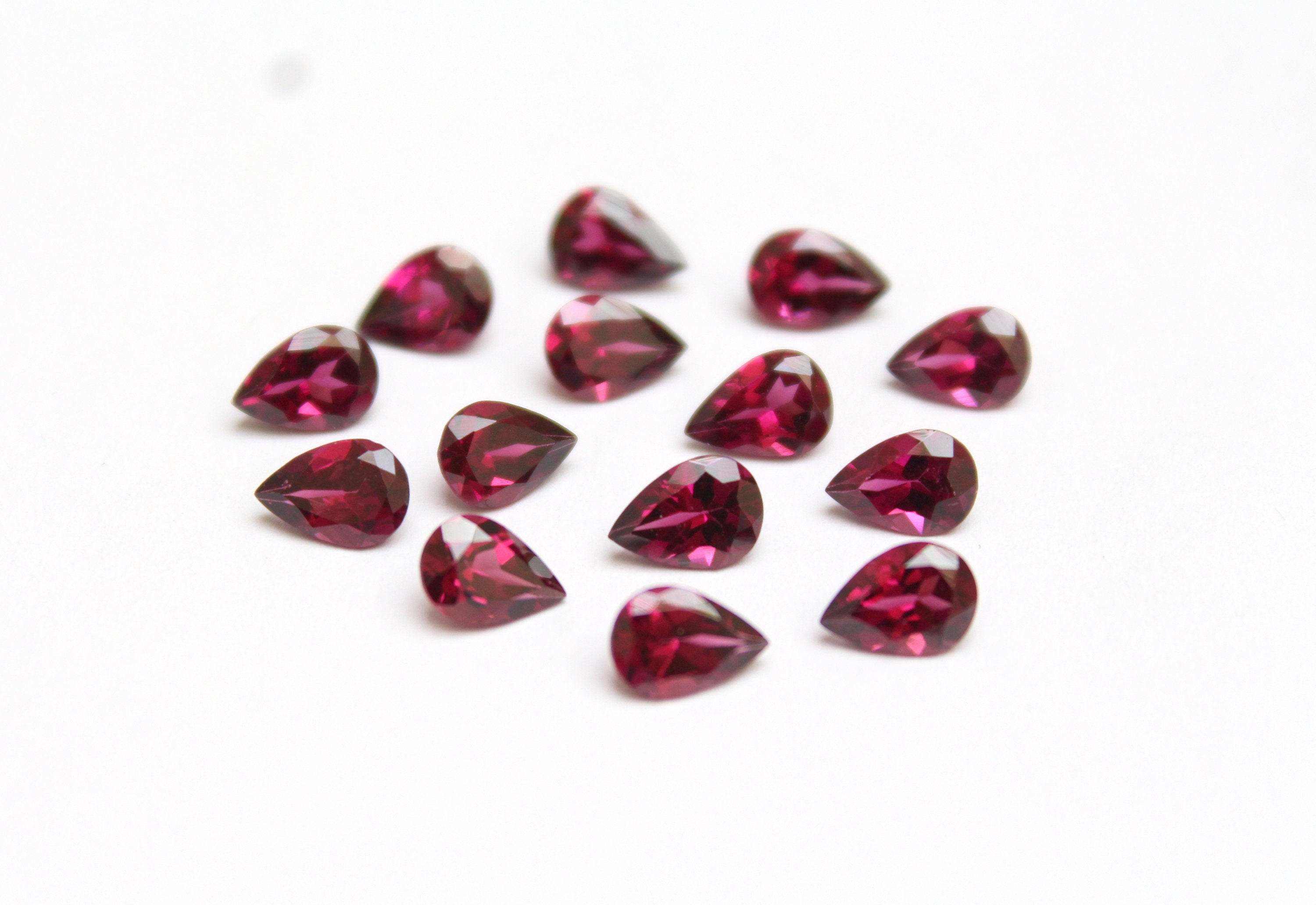 Rhodolite Garnet Pear Shape Lot Faceted Gemstones Loose | Etsy