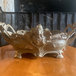 Vintage Gold Metal Jardinière, Large Gold Coloured Art Nouveau Style Planter, Gold Effect Jardiniere, Antique Style Jardiniere Planter
