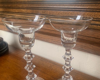 Vintage Schott Zwiezel Crystal Candlesticks, West German Crystal Candle Holders, Crystal Candlesticks, Vintage German Crystal Candlesticks,
