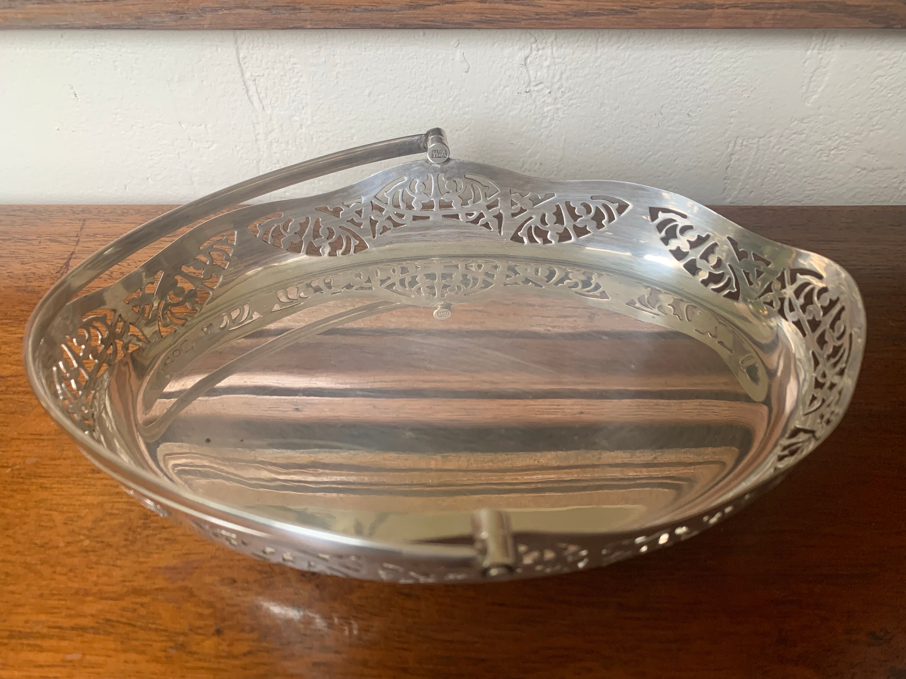 Vintage W A EPNS Basket, Silver Plate Badket, English Silver