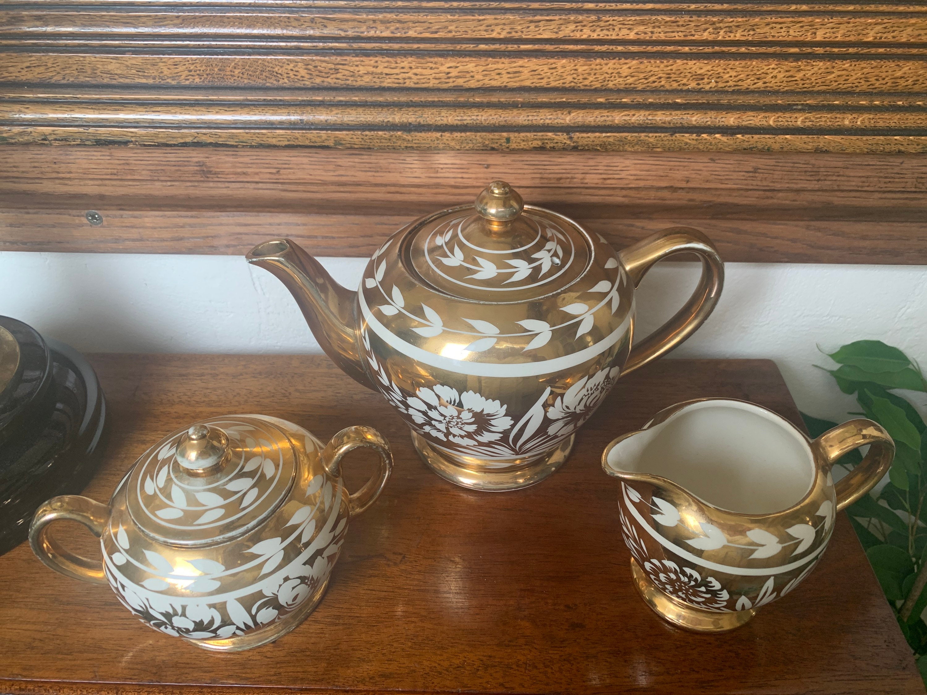 Sadler Tea Set Vintage Sadler Teapot Set, Vintage Sadler Gold Gilt Floral Tea Set ...