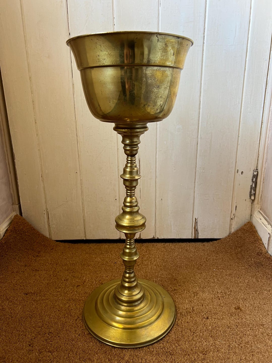 Vintage Brass Stand Planter, Vintage Brass Plant Stand, Brass Stand ...