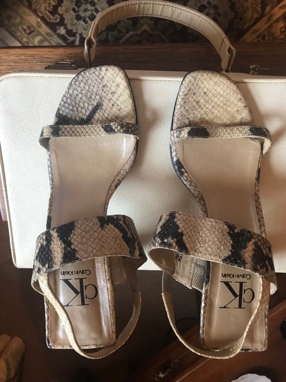 calvin klein snakeskin sandals