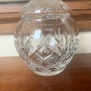 Vintage Crystal Storage Jar, Gleneagles Crystal Jar, Crystal Storage Jar