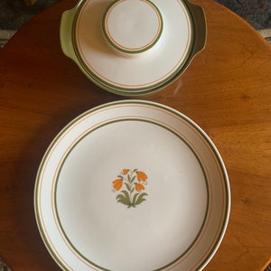 Vintage Tureen & Platter, Johnson Brothers Tureen And Platter, Johnson Bros Tureen And Serving Tray, Vintage Johnson Bros Casserole Dish