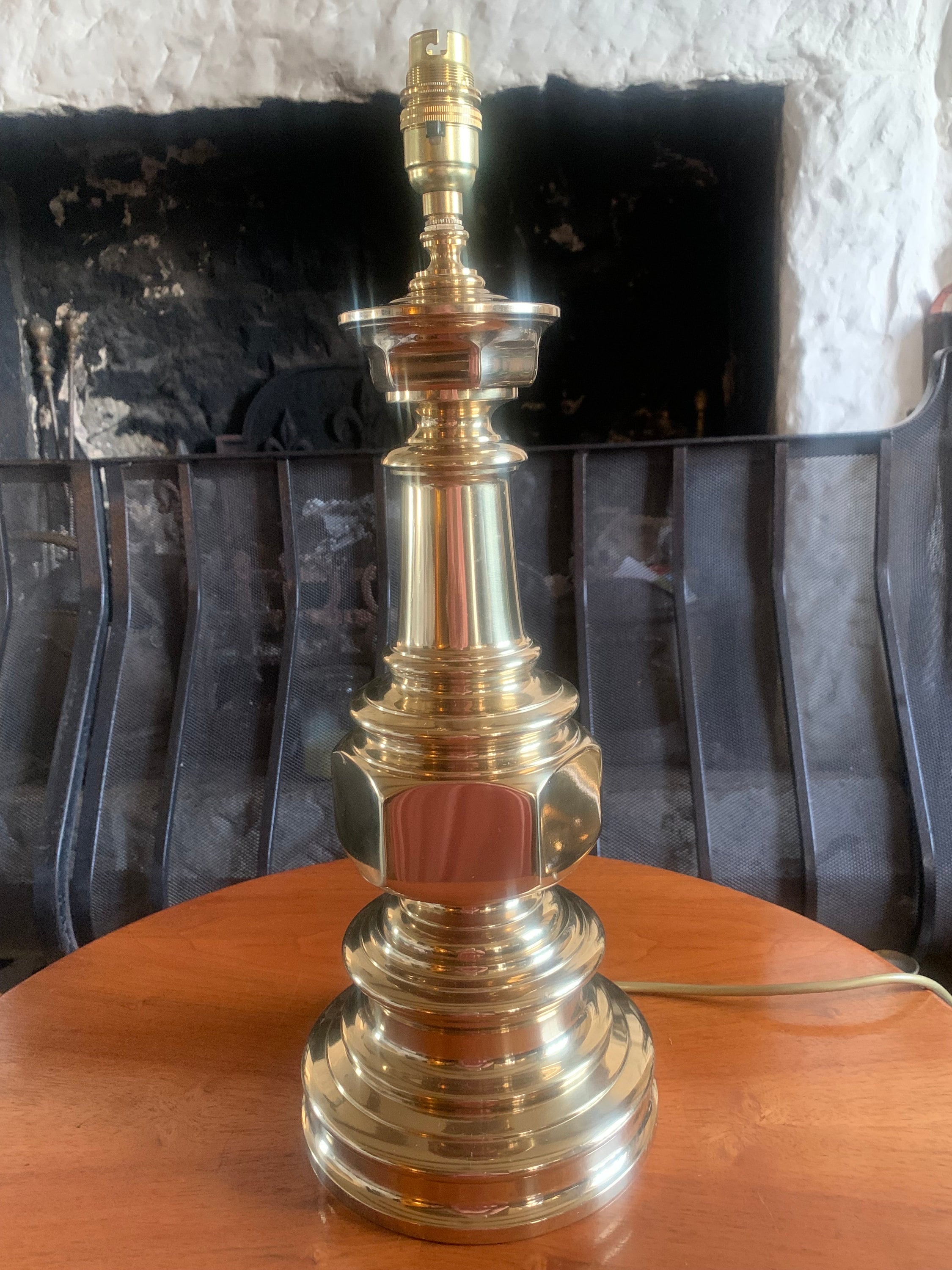 Vintage Brass Table Lamp, Solid Brass Table Lamp, Large Heavy