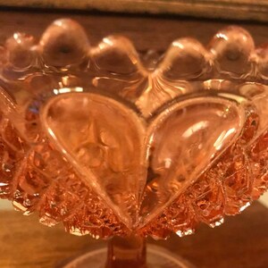 Vintage Pink Pressed Glass Compote image 6