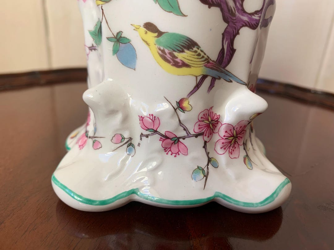 Vintage Old Foley Vase, Old Foley Chinese Rose Vase, James Kent