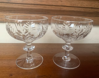 Vintage Champagne Glasses, Pair Champagne Coupe’s